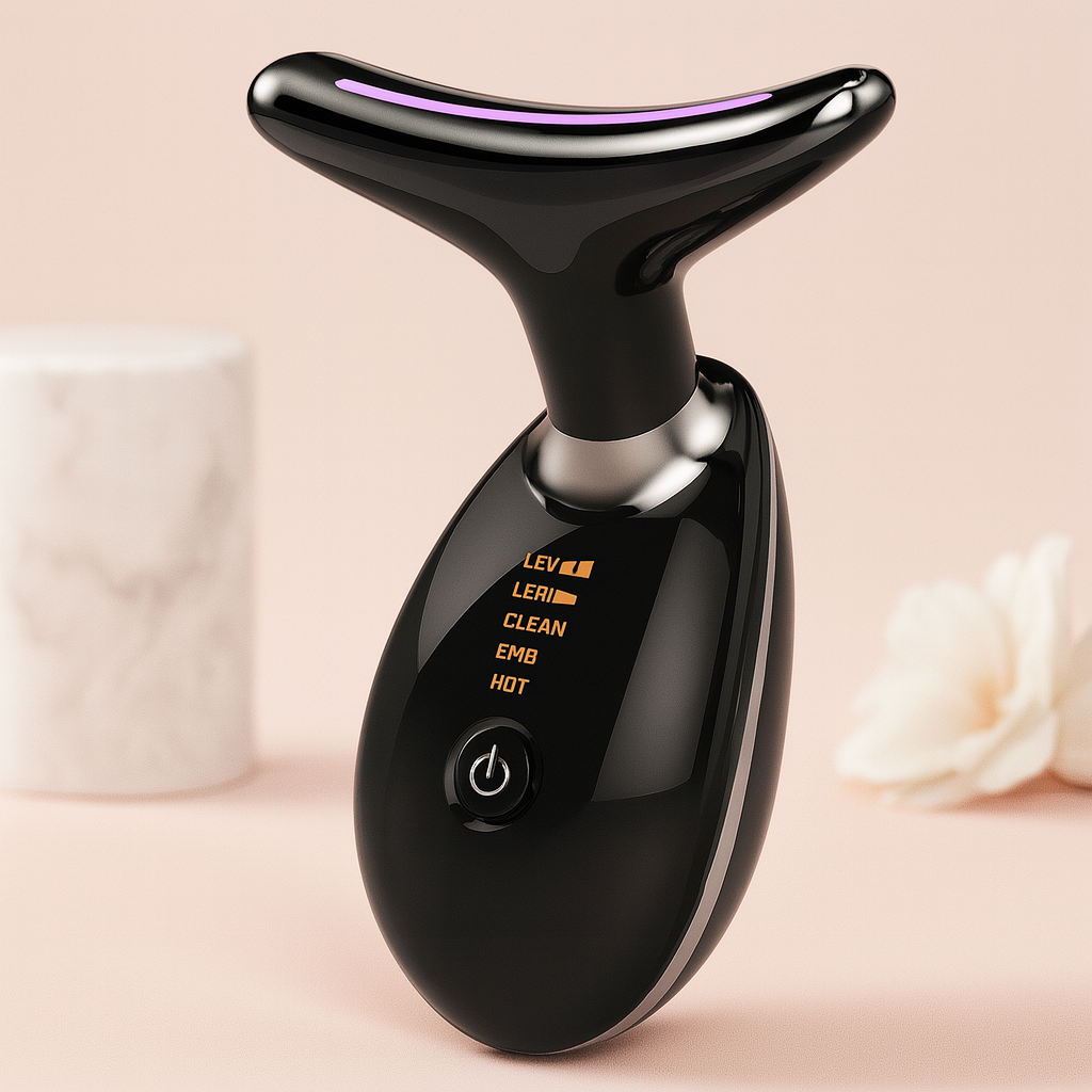 Appareil de beauté du cou EMS 7 couleurs, masseur de Lifting du visage, dissolvant de Double menton, Anti-rides, Photon LED, raffermissement de la peau, masseur Facial